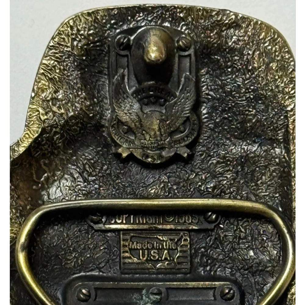 1985 I.B. OF T.C. W. & H. OF A. Teamster Union Brotherhood Horse Belt Buckle